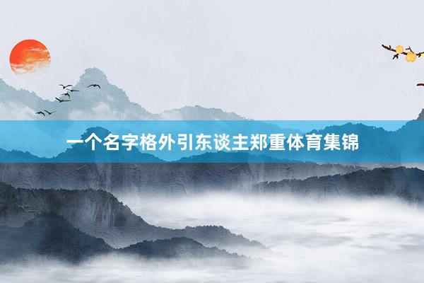一个名字格外引东谈主郑重体育集锦