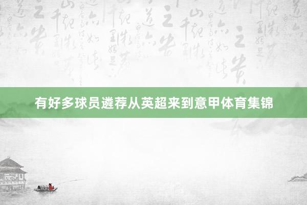 有好多球员遴荐从英超来到意甲体育集锦